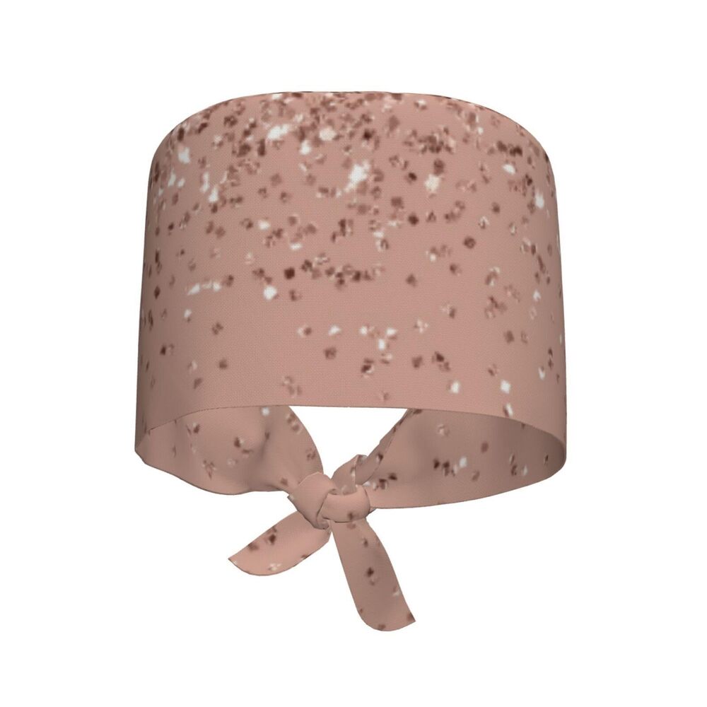 8049 Blush Pink Rose Gold Glitter Adjustable Working Cap Scrub Hat